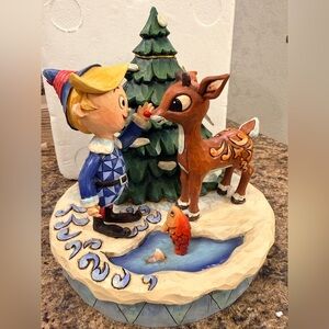 The Jim Shore Traditions Rudolph Red-Nosed Reindeer & Hermey Figurine #4009802